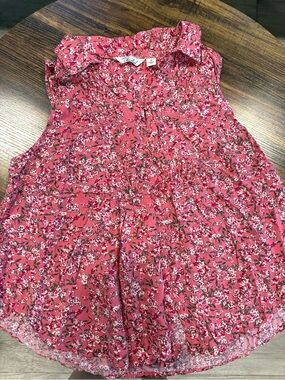 Caffe Marrahkesh Pink Floral Sleeveless Button-Front Camisole